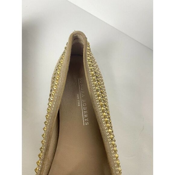 Sondra Roberts 38 Loafers Tan Studded - Picture 3 of 5